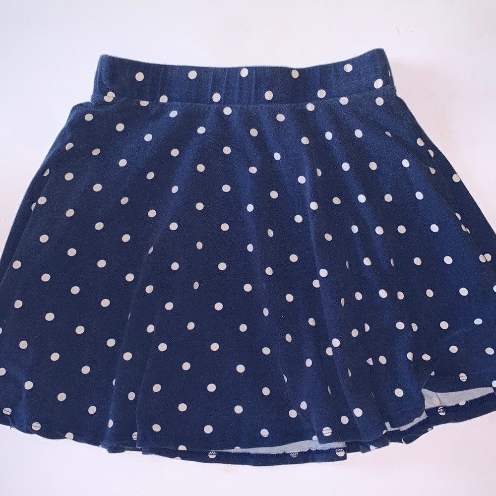 Cute navy skater skirt with white polka dots. Size s